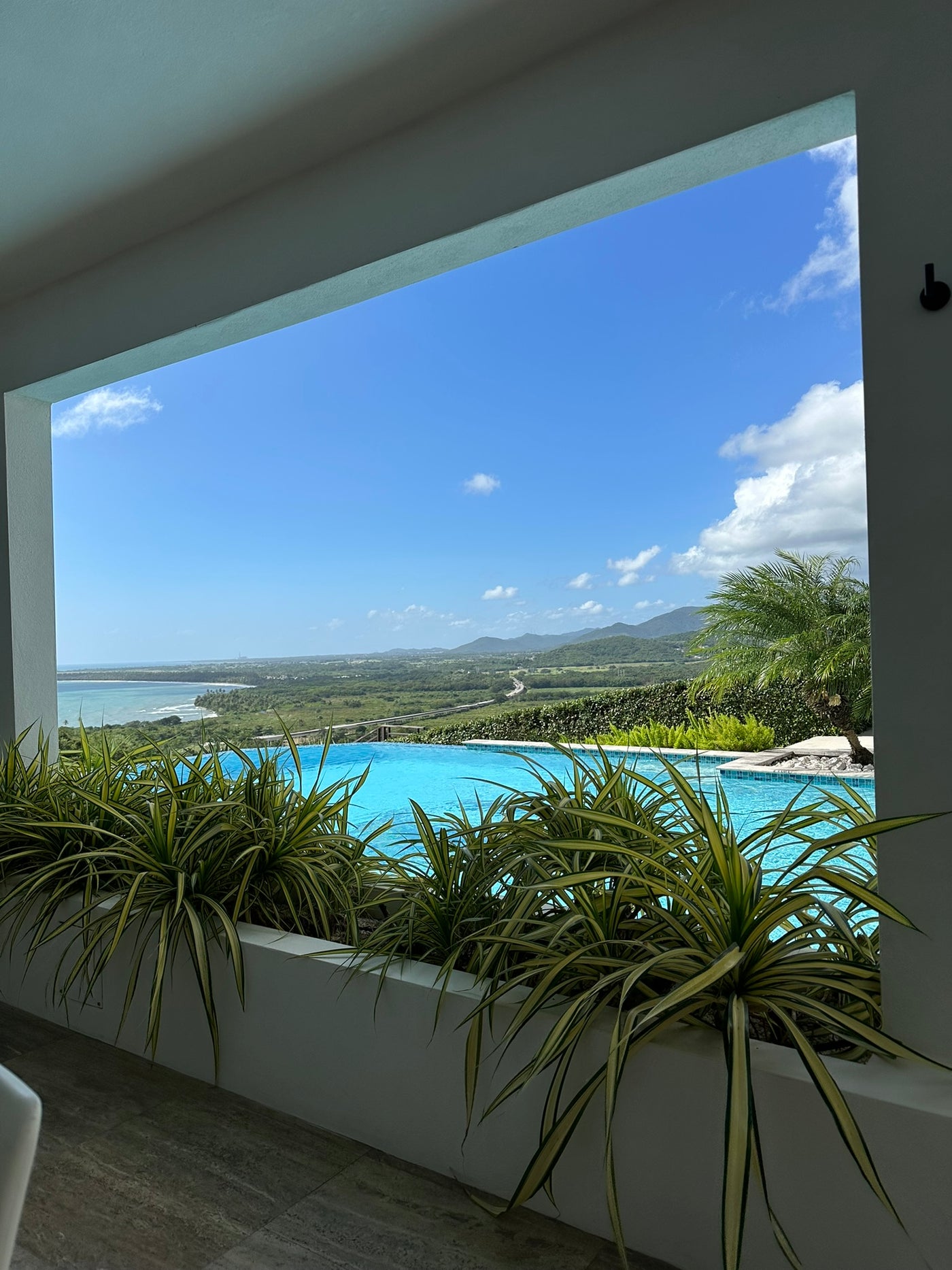 PRX Club patio, pool, and Caribbean views