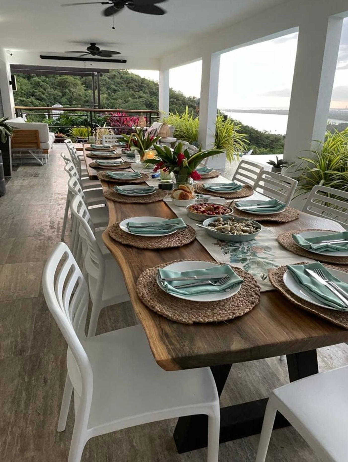 PRX Club patio, pool, and Caribbean views