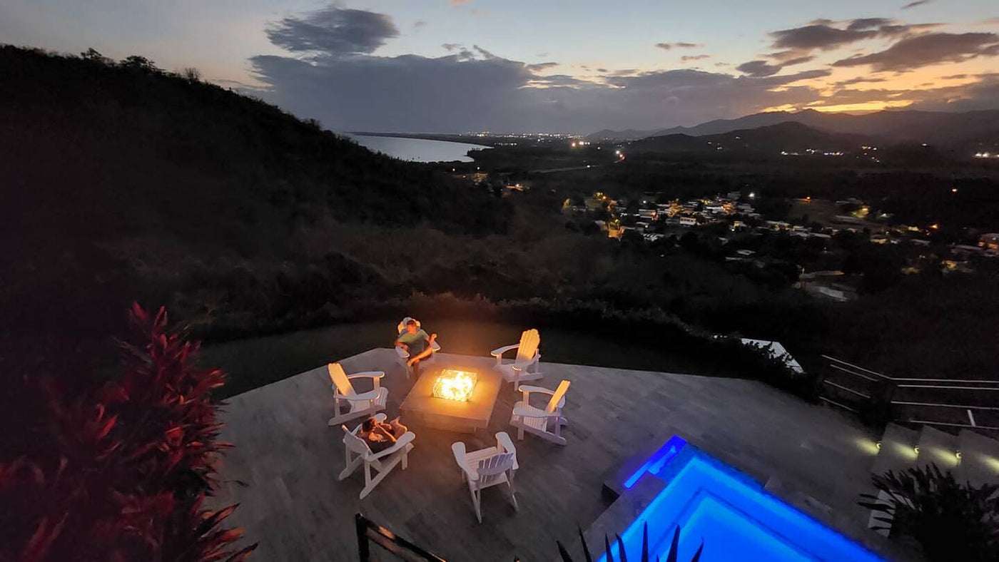 PRX Club patio, pool, and Caribbean views